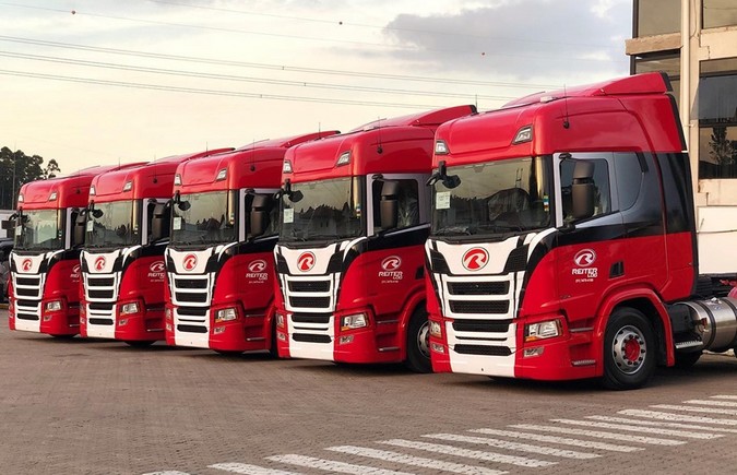 Nova frota de caminhões Scania da Reiter Log