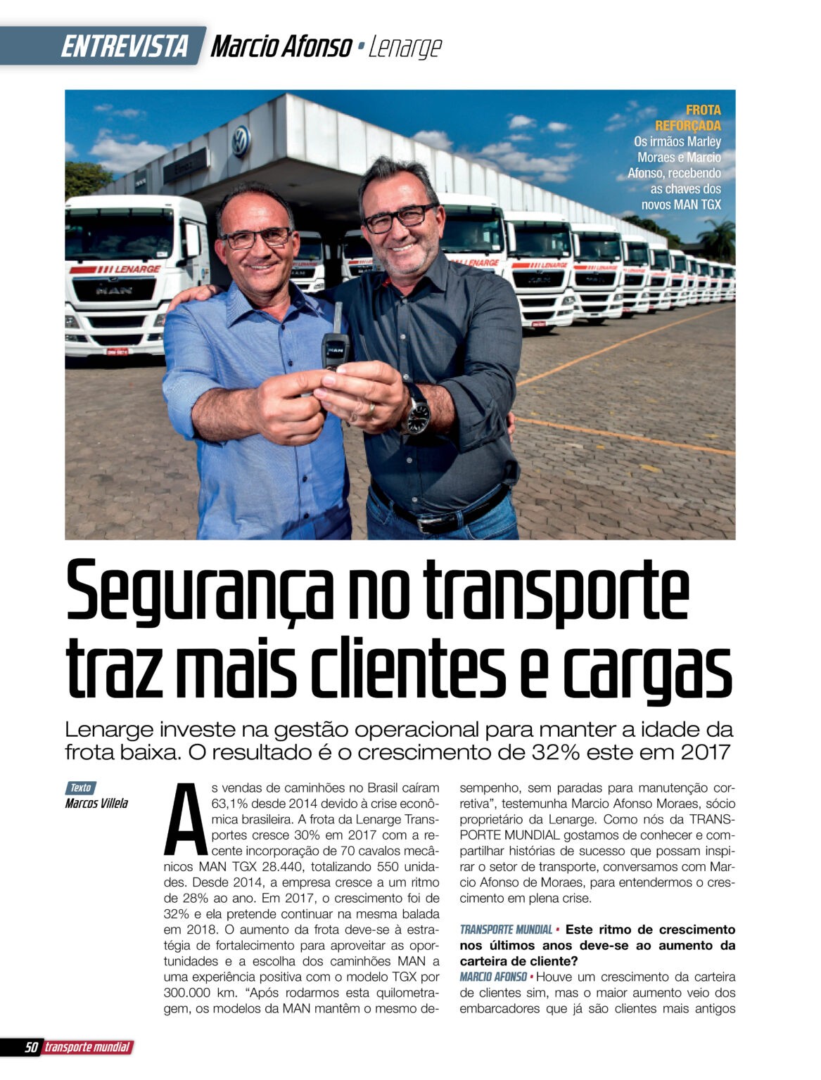 Lenarge amplia frota para 760 caminhões com 200 novos Volvo FH
