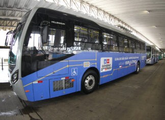 Salvador recebe ônibus 100% elétrico
