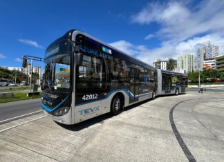 Salvador testa ônibus elétrico articulado de 18 metros da TEVX Higer Salvador testa ônibus elétrico articulado de 18 metros da TEVX Higer