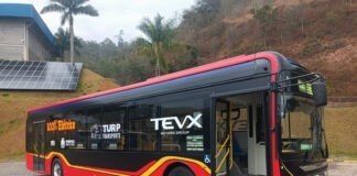 Turp Transporte testa ônibus elétrico TEVX Higer em Petrópolis
