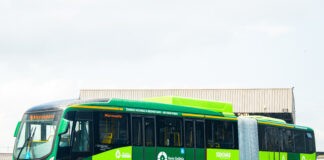 ônibus articulado a biometano